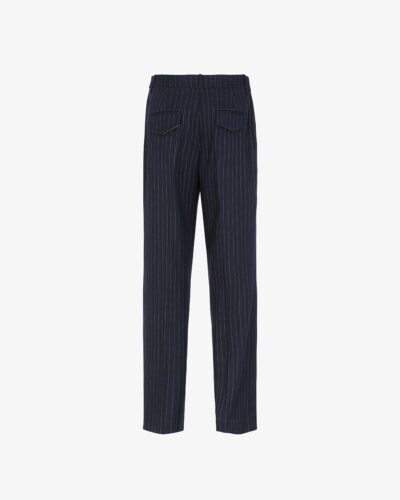 Pantalone straight in tessuto gessato