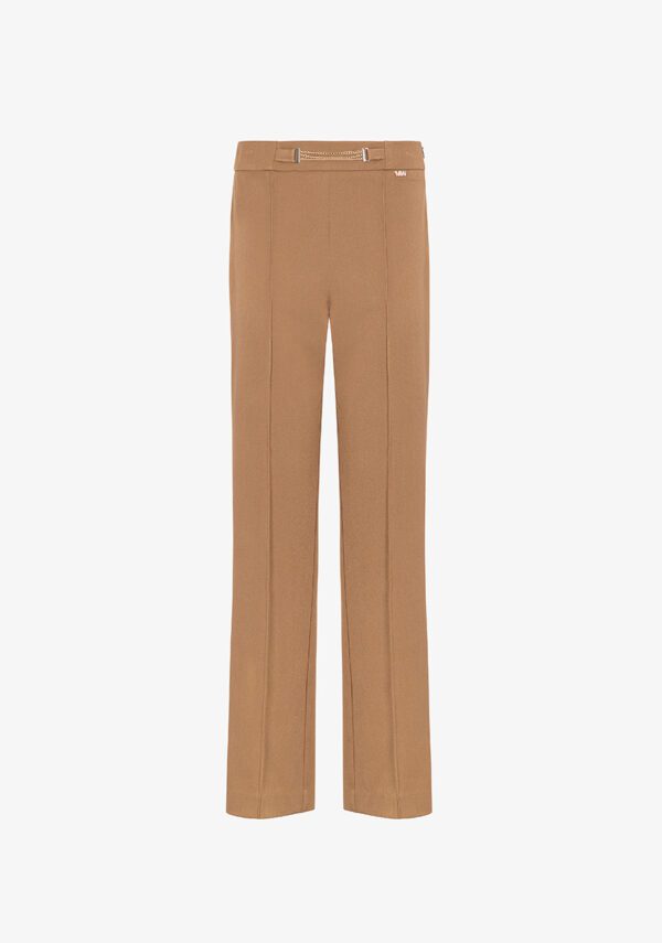 Pantalone flaire tessuto flanella