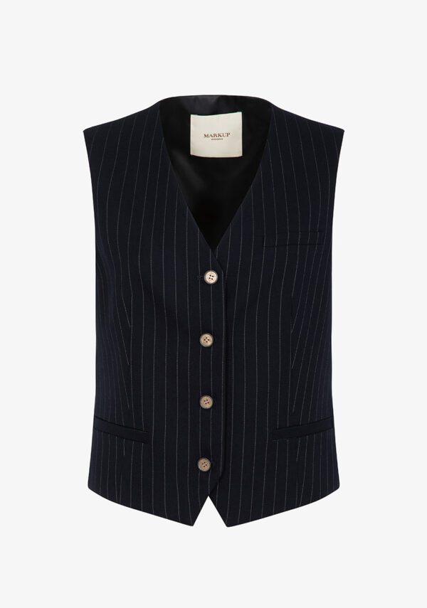 Gilet in tessuto gessato