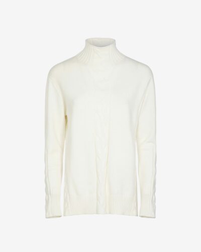 Maglia collo alto con treccia