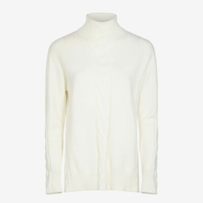 Maglia collo alto con treccia
