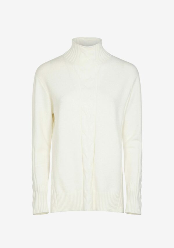 Maglia collo alto con treccia