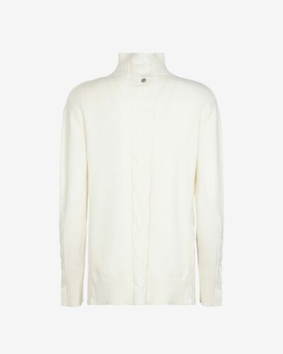 Maglia collo alto con treccia