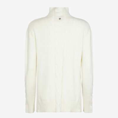Maglia collo alto con treccia