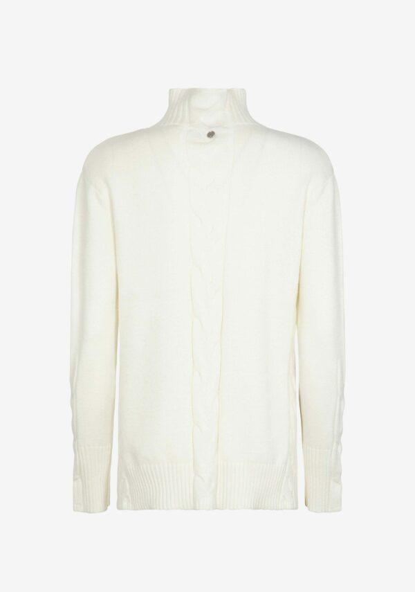 Maglia collo alto con treccia