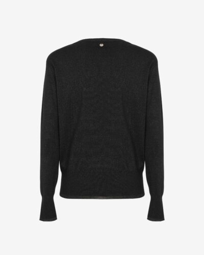 Girocollo dettagli lurex applicazioni spalle