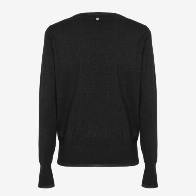 Girocollo dettagli lurex applicazioni spalle