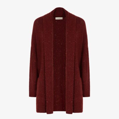 Cardigan ampio con filo paillettes con cintura
