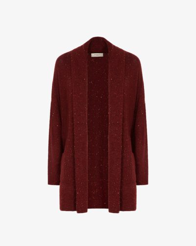 Cardigan ampio con filo paillettes con cintura