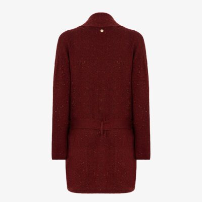 Cardigan ampio con filo paillettes con cintura