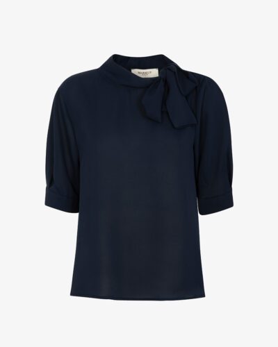 Blusa in mano seta con fiocco