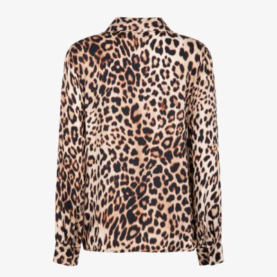 Blusa in raso di viscosa stampa animalier