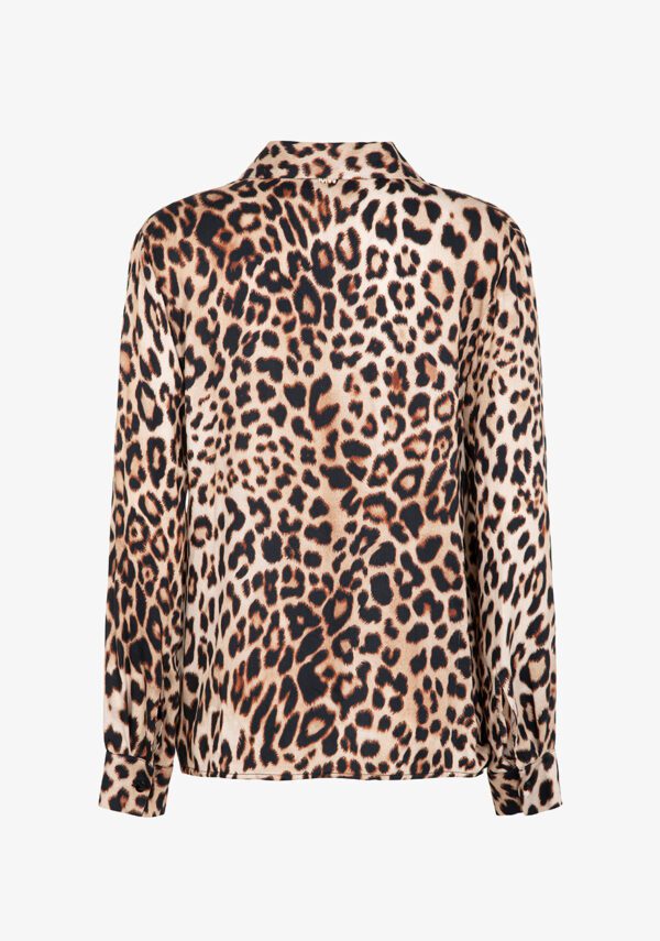 Blusa in raso di viscosa stampa animalier