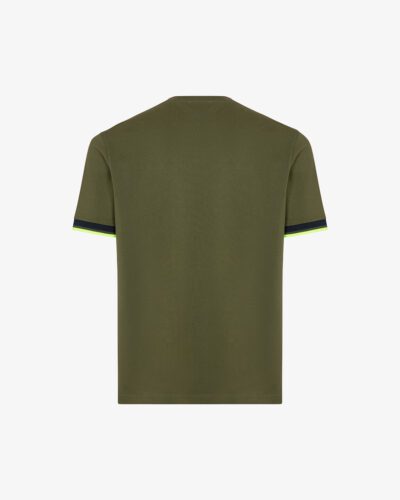 Girocollo piquet stretch con dettagli multicolor