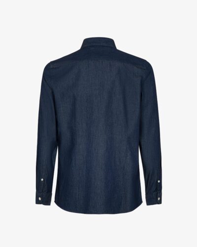 Camicia manica lunga collo francese in denim