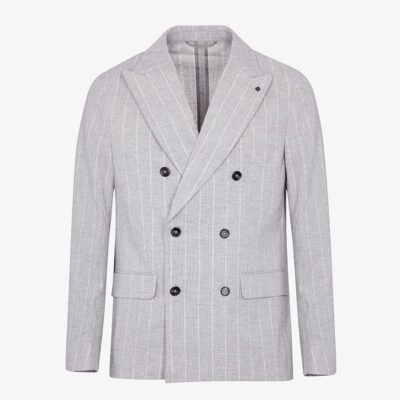 Blazer doppio petto lino gessato