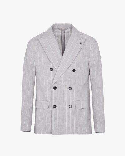 Blazer doppio petto lino gessato
