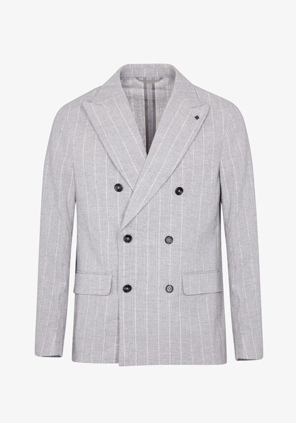 Blazer doppio petto lino gessato