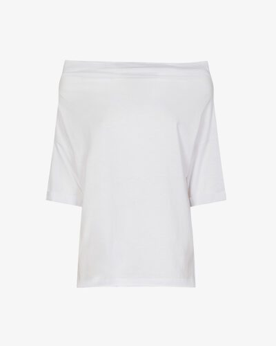 T-shirt cotone scollo barca