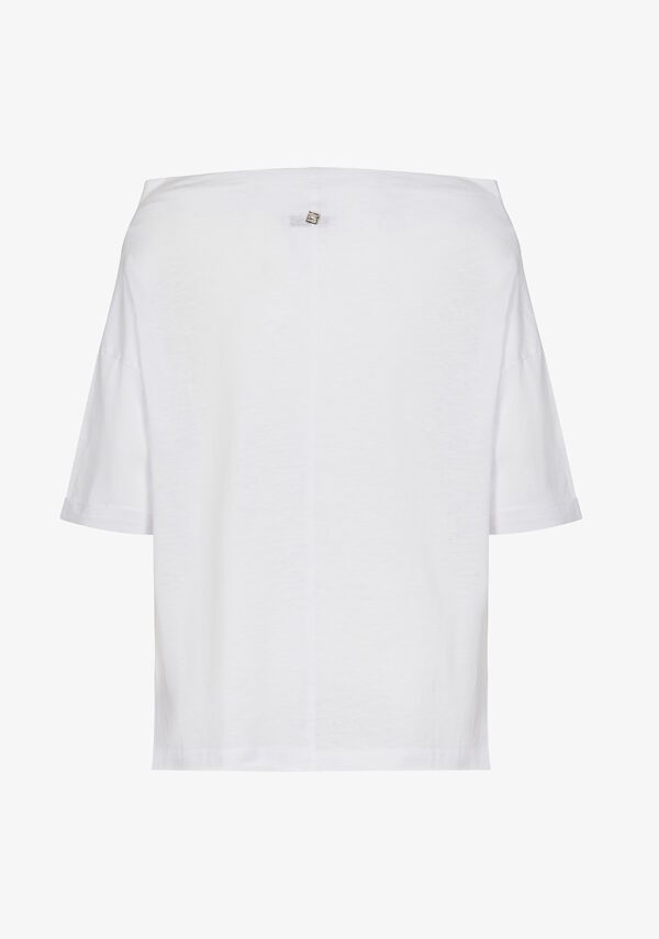 T-shirt cotone scollo barca