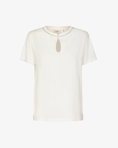 T-Shirt con applicazione allo scollo