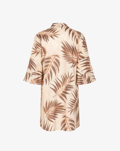 Abito corto in popeline stampa foliage