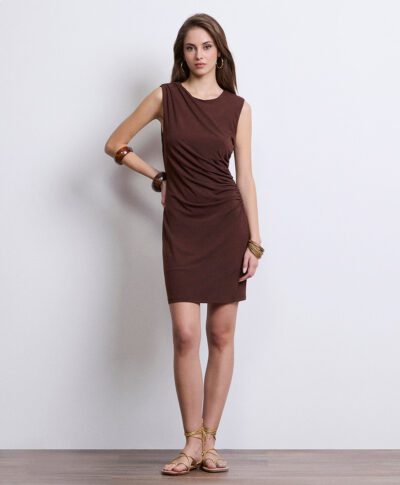 Abito con arricciatura laterale in maglina