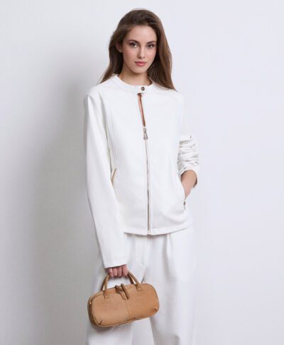 Giubbotto biker in ecopelle