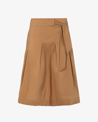 Gonna con pieghe e cintura in tela vela