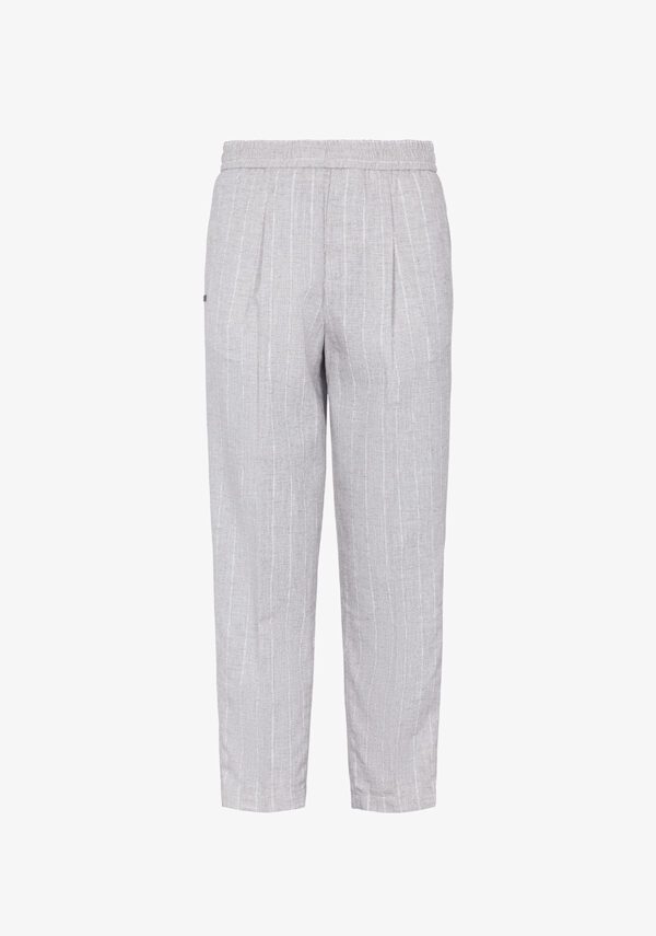 Pantalone gessato in lino