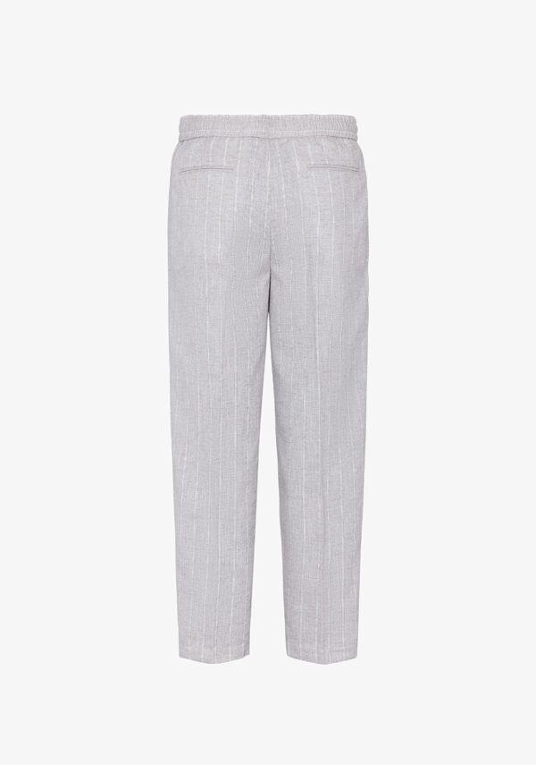 Pantalone gessato in lino