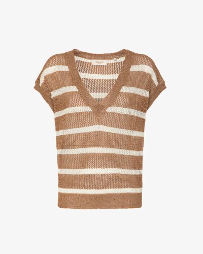 Gilet a righe scollo a v