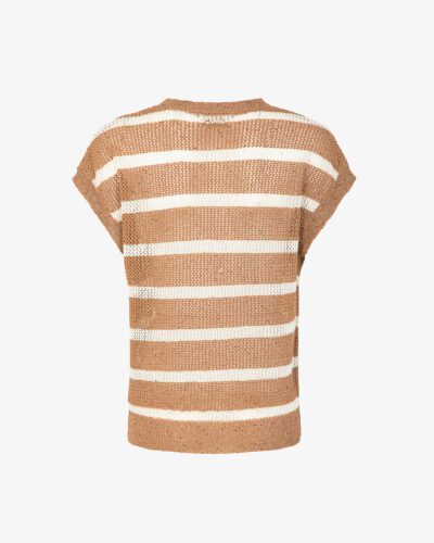 Gilet a righe scollo a v