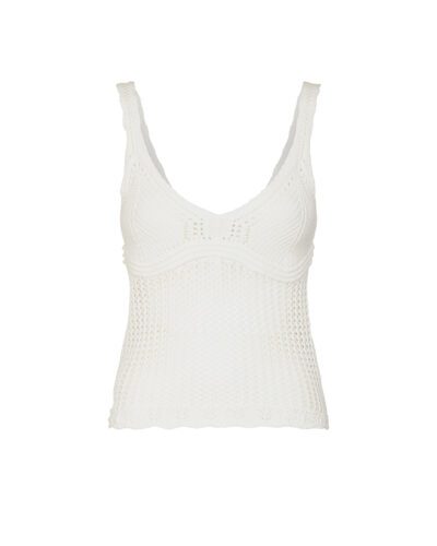 Top crochet scollo V
