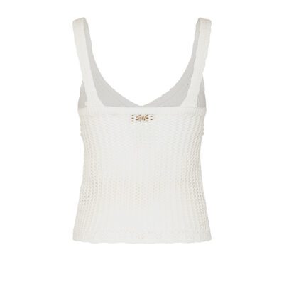 Top crochet scollo V
