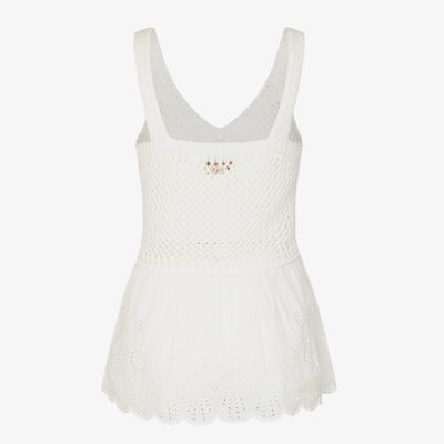 Top crochet e pizzo sangallo