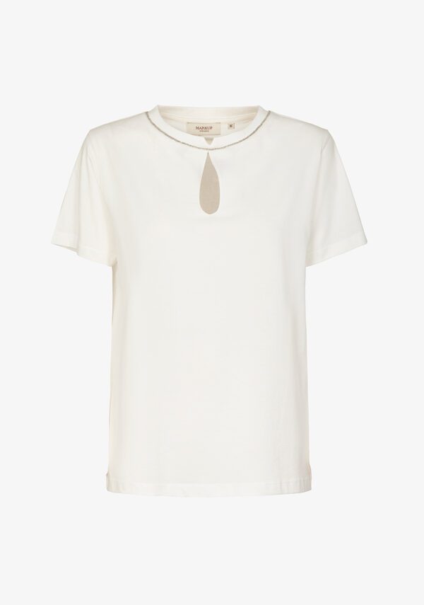 T-Shirt con applicazione allo scollo