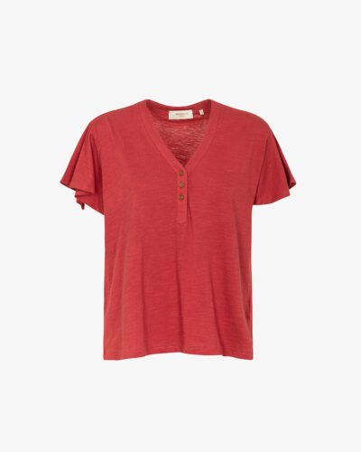 T-shirt scollo V jersey fiammato