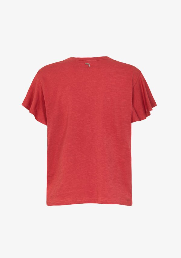 T-shirt scollo V jersey fiammato