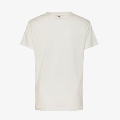 T-shirt con stampa e strass