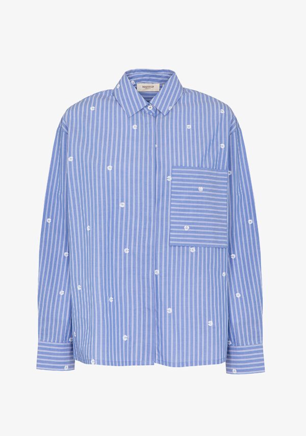 Camicia in popeline rigato