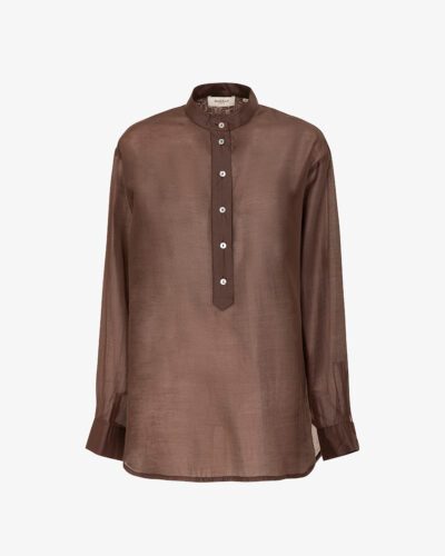 Camicione in mussola con collo coreano