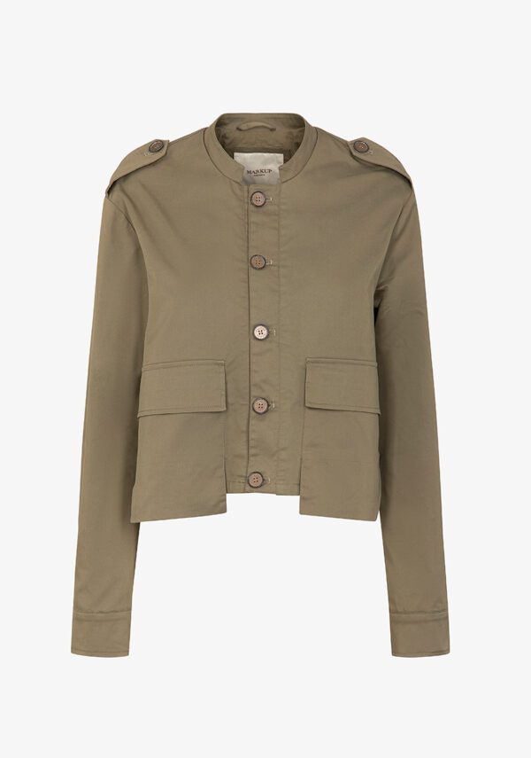 Giubbino crop in misto cotone