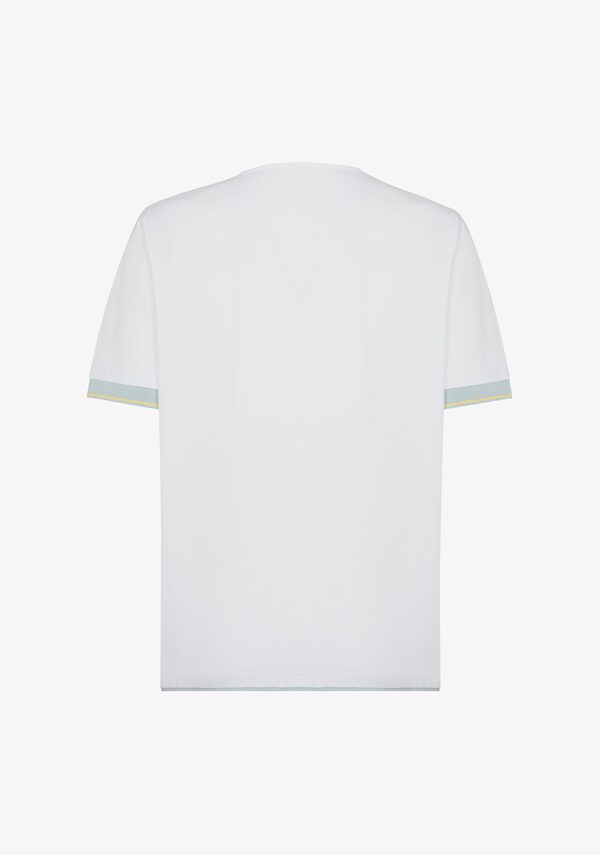 Girocollo jersey con taschino e inserti in maglia