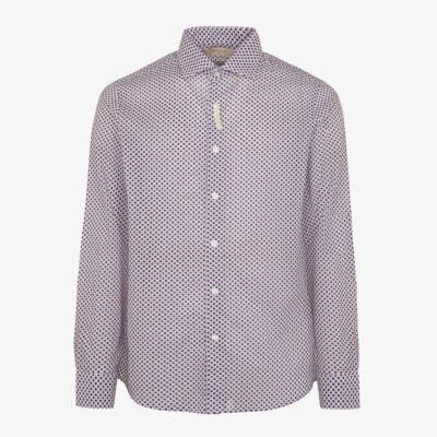 Camicia mussola stampata collo italiano