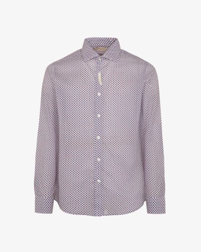 Camicia mussola stampata collo italiano