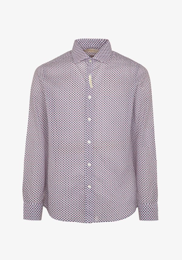Camicia mussola stampata collo italiano