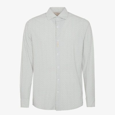 Camicia collo italiano in tessuto no iron stampato