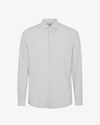Camicia collo italiano in tessuto no iron stampato