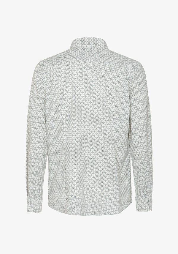 Camicia collo italiano in tessuto no iron stampato